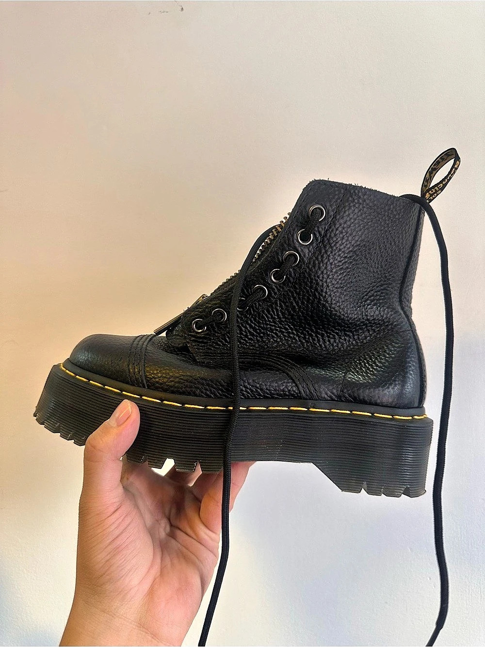 Dr. Martens Sinclair Milled Nappa Leather Platform Boots Sinclair Platform size